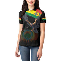 Bolivia Andean Condor Women Polo Shirt Grunge Flag Motif