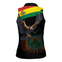 Bolivia Andean Condor Women Sleeveless Polo Shirt Grunge Flag Motif