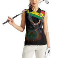Bolivia Andean Condor Women Sleeveless Polo Shirt Grunge Flag Motif