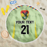Bolivia Football Custom Beach Blanket Wiphala Flag Pattern Spirit