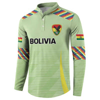 Bolivia Football Custom Button Sweatshirt Wiphala Flag Pattern Spirit
