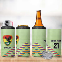 Bolivia Football Custom 4 in 1 Can Cooler Tumbler Wiphala Flag Pattern Spirit