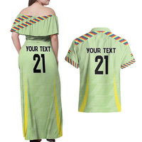 Bolivia Football Custom Couples Matching Off Shoulder Maxi Dress and Hawaiian Shirt Wiphala Flag Pattern Spirit