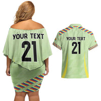 Bolivia Football Custom Couples Matching Off Shoulder Short Dress and Hawaiian Shirt Wiphala Flag Pattern Spirit