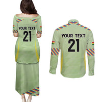 Bolivia Football Custom Couples Matching Puletasi and Long Sleeve Button Shirt Wiphala Flag Pattern Spirit