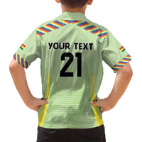 Bolivia Football Custom Family Matching Off The Shoulder Long Sleeve Dress and Hawaiian Shirt Wiphala Flag Pattern Spirit