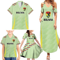 Bolivia Football Custom Family Matching Summer Maxi Dress and Hawaiian Shirt Wiphala Flag Pattern Spirit