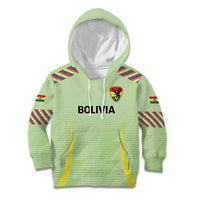 Bolivia Football Custom Kid Hoodie Wiphala Flag Pattern Spirit
