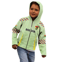 Bolivia Football Custom Kid Hoodie Wiphala Flag Pattern Spirit