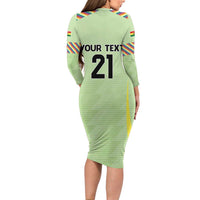 Bolivia Football Custom Long Sleeve Bodycon Dress Wiphala Flag Pattern Spirit