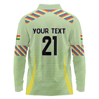 Bolivia Football Custom Long Sleeve Polo Shirt Wiphala Flag Pattern Spirit