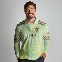 Bolivia Football Custom Long Sleeve Polo Shirt Wiphala Flag Pattern Spirit