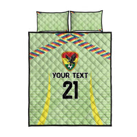 Bolivia Football Custom Quilt Bed Set Wiphala Flag Pattern Spirit