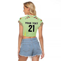 Bolivia Football Custom Raglan Cropped T Shirt Wiphala Flag Pattern Spirit