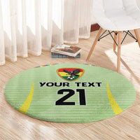 Bolivia Football Custom Round Carpet Wiphala Flag Pattern Spirit