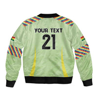 Bolivia Football Custom Sleeve Zip Bomber Jacket Wiphala Flag Pattern Spirit