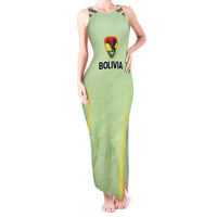 Bolivia Football Custom Tank Maxi Dress Wiphala Flag Pattern Spirit