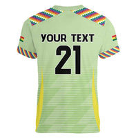 Bolivia Football Custom Women V-Neck T-Shirt Wiphala Flag Pattern Spirit