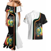 Bolivia Simple Coat of Arm Couples Matching Mermaid Dress and Hawaiian Shirt
