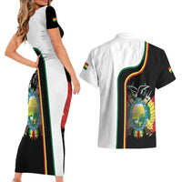 Bolivia Simple Coat of Arm Couples Matching Short Sleeve Bodycon Dress and Hawaiian Shirt