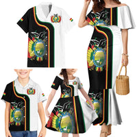 Bolivia Simple Coat of Arm Family Matching Mermaid Dress and Hawaiian Shirt