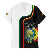 Bolivia Simple Coat of Arm Family Matching Off The Shoulder Long Sleeve Dress and Hawaiian Shirt