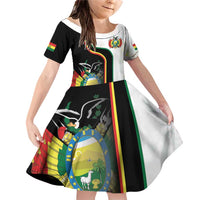 Bolivia Simple Coat of Arm Family Matching Off Shoulder Short Dress and Hawaiian Shirt