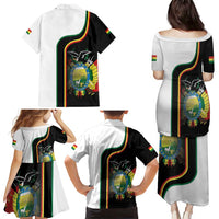 Bolivia Simple Coat of Arm Family Matching Puletasi and Hawaiian Shirt