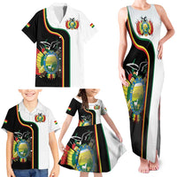 Bolivia Simple Coat of Arm Family Matching Tank Maxi Dress and Hawaiian Shirt
