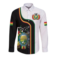 Bolivia Simple Coat of Arm Long Sleeve Button Shirt
