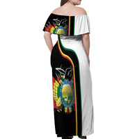 Bolivia Simple Coat of Arm Off Shoulder Maxi Dress
