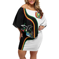 Bolivia Simple Coat of Arm Off Shoulder Short Dress