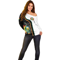 Bolivia Simple Coat of Arm Off Shoulder Sweater
