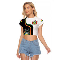 Bolivia Simple Coat of Arm Raglan Cropped T Shirt