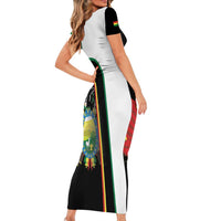 Bolivia Simple Coat of Arm Short Sleeve Bodycon Dress