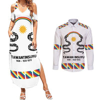 Inca Empire Tawantinsuyu Couples Matching Summer Maxi Dress and Long Sleeve Button Shirt Realm of the Four Parts