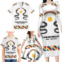 Inca Empire Tawantinsuyu Family Matching Long Sleeve Bodycon Dress and Hawaiian Shirt Realm of the Four Parts