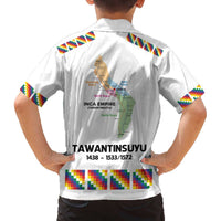 Inca Empire Tawantinsuyu Family Matching Off The Shoulder Long Sleeve Dress and Hawaiian Shirt Realm of the Four Parts