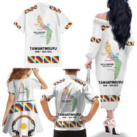 Inca Empire Tawantinsuyu Family Matching Off The Shoulder Long Sleeve Dress and Hawaiian Shirt Realm of the Four Parts