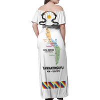 Inca Empire Tawantinsuyu Family Matching Off Shoulder Maxi Dress and Hawaiian Shirt Realm of the Four Parts