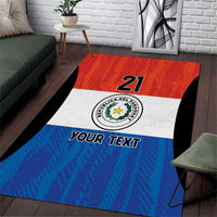 Paraguay Football Custom Area Rug Come On Albirroja with Flag Style