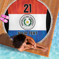 Paraguay Football Custom Beach Blanket Come On Albirroja with Flag Style