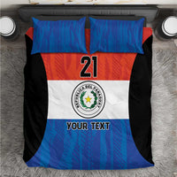 Paraguay Football Custom Bedding Set Come On Albirroja with Flag Style