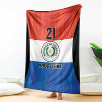 Paraguay Football Custom Blanket Come On Albirroja with Flag Style