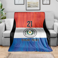 Paraguay Football Custom Blanket Come On Albirroja with Flag Style