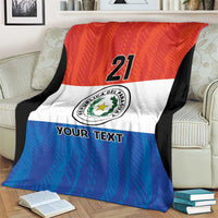 Paraguay Football Custom Blanket Come On Albirroja with Flag Style