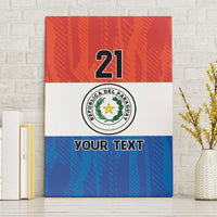 Paraguay Football Custom Canvas Wall Art Come On Albirroja with Flag Style