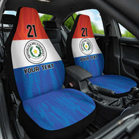 Paraguay Football Custom Car Seat Cover Come On Albirroja with Flag Style