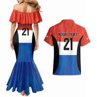 Paraguay Football Custom Couples Matching Mermaid Dress and Hawaiian Shirt Come On Albirroja with Flag Style