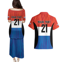 Paraguay Football Custom Couples Matching Puletasi and Hawaiian Shirt Come On Albirroja with Flag Style